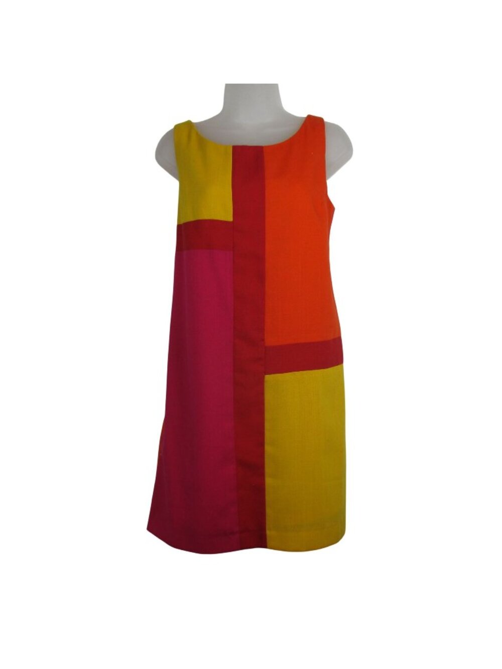 Color Block Sleeveless Shift Dress By The Limited Size S Rayon Blend Vintage 80s